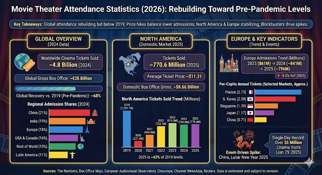 movie theater attendance statistics